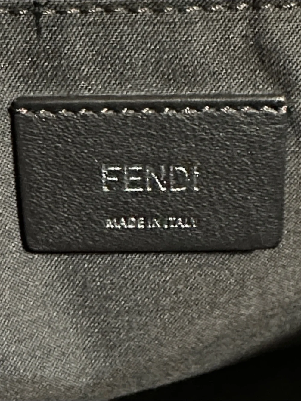 Fendi Blue Leather Satchel with Tan Accent